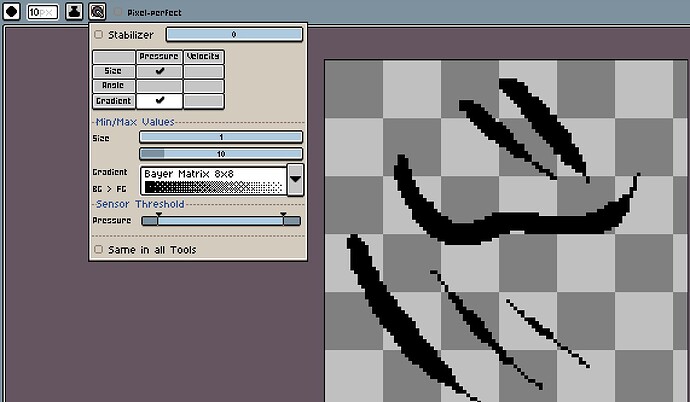 Pixel gradient not working