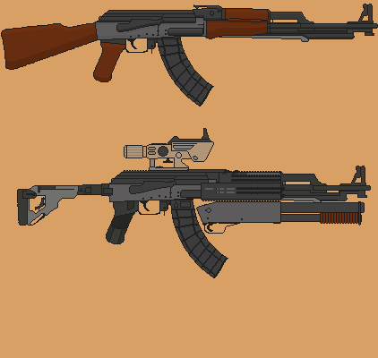 AK-47 with AK-74MSCAF